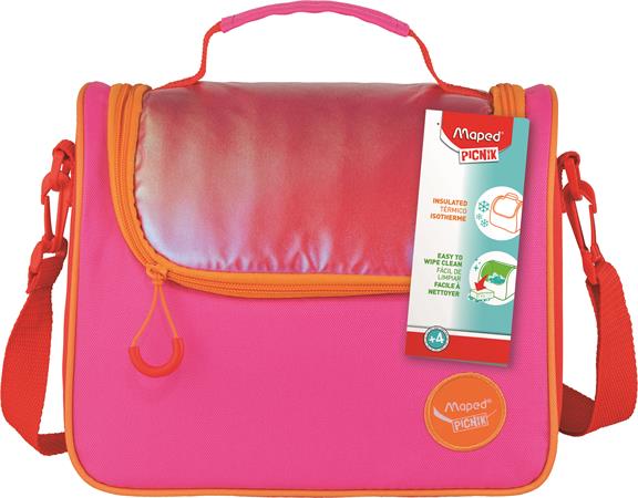 Uzsonnás táska, levehető vállpánttal, MAPED PICNIK "Origins", narancs-pink